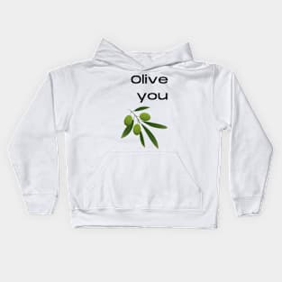 Olive Love Pun Kids Hoodie